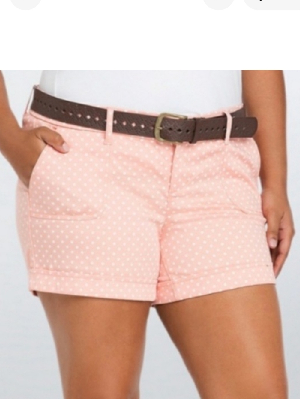 Torrid Size 16 Peach Pink Polka Dot Women's Shorts - Picture 10 of 10